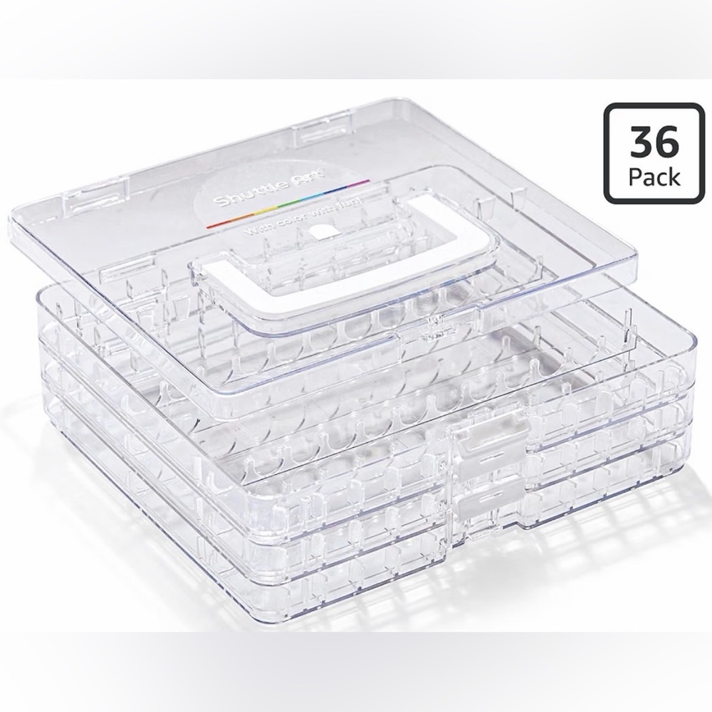 Shuttle Art Stackable Clear Marker Case - 3 layers, 36 marker slots. Like new.